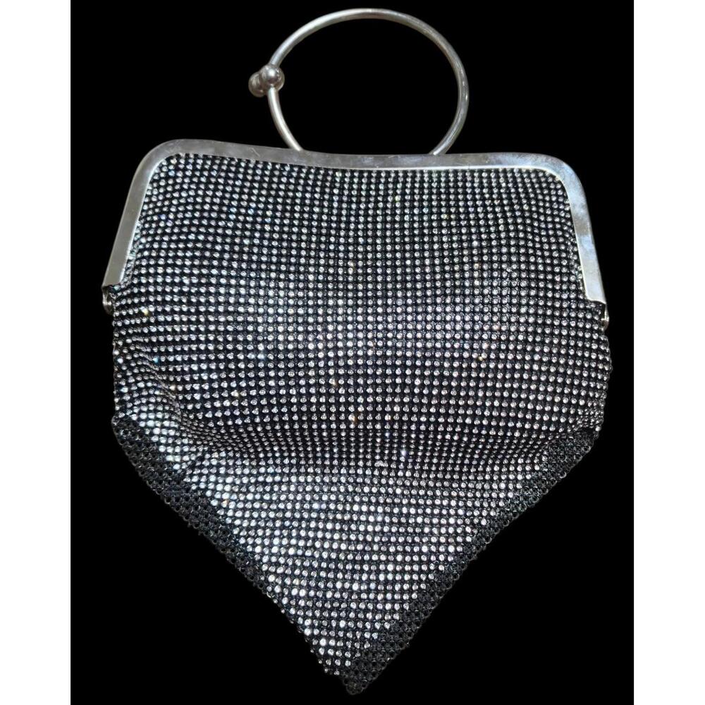 "J" Mini Jeweled Clutch With O-Ring Handles And An Optional Crossbody Chain NWT